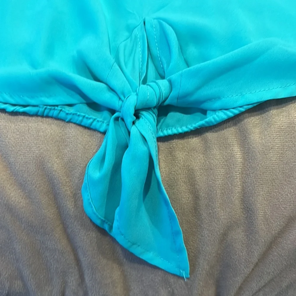 Teal off the shoulder blouse, size medium - Picture 2 of 4